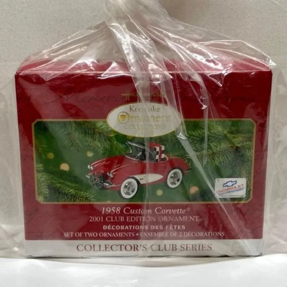 Vintage Christmas Ornament 1958 Custom Corvette Collector Club Edition Car‎ 2001